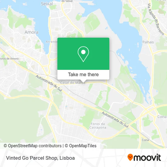 Vinted Go Parcel Shop map