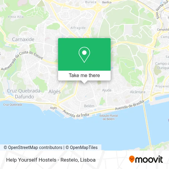 Help Yourself Hostels - Restelo map