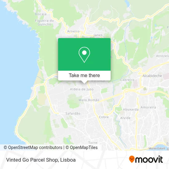 Vinted Go Parcel Shop map