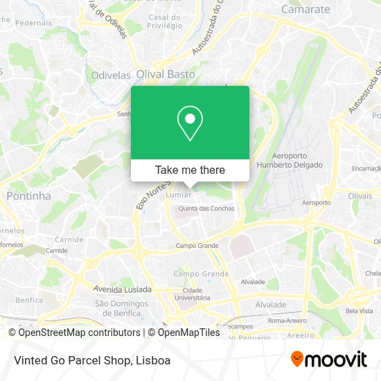 Vinted Go Parcel Shop map