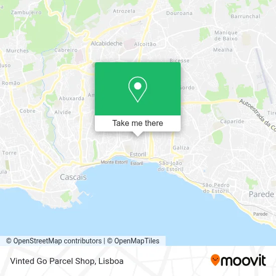 Vinted Go Parcel Shop map