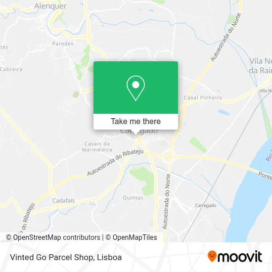 Vinted Go Parcel Shop map