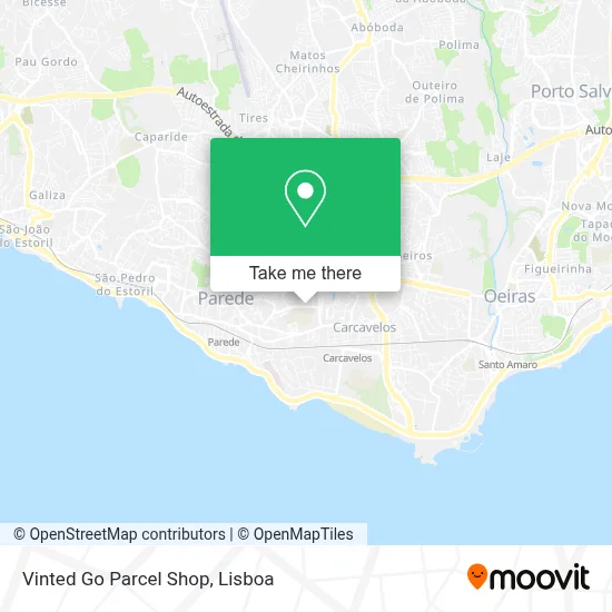 Vinted Go Parcel Shop map