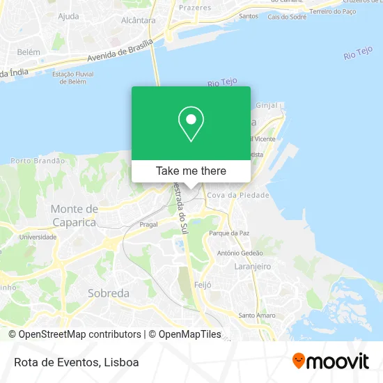 Rota de Eventos mapa