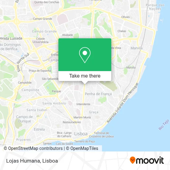 Lojas Humana map