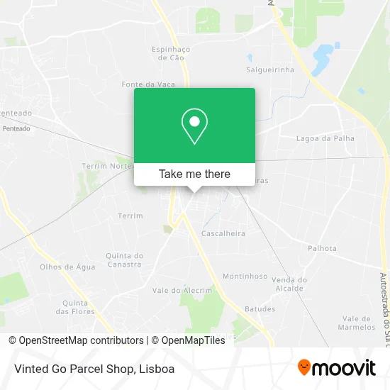 Vinted Go Parcel Shop map