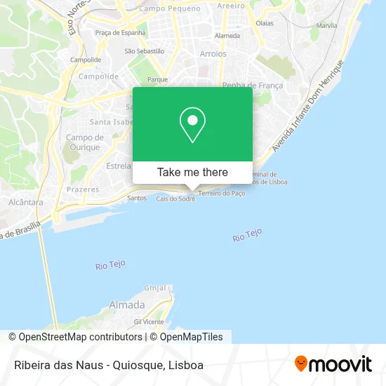 Ribeira das Naus - Quiosque map