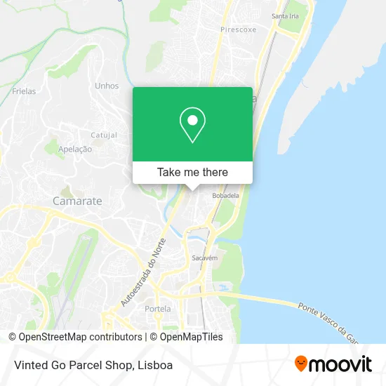 Vinted Go Parcel Shop map