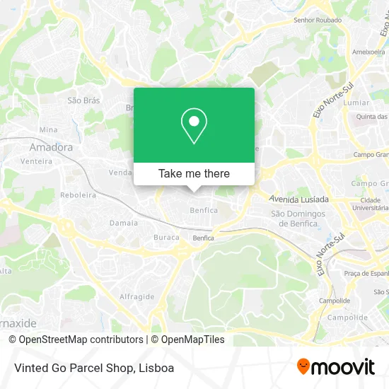 Vinted Go Parcel Shop map