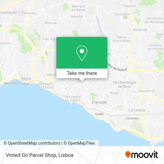 Vinted Go Parcel Shop map