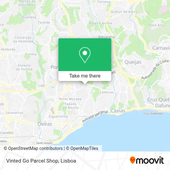 Vinted Go Parcel Shop map