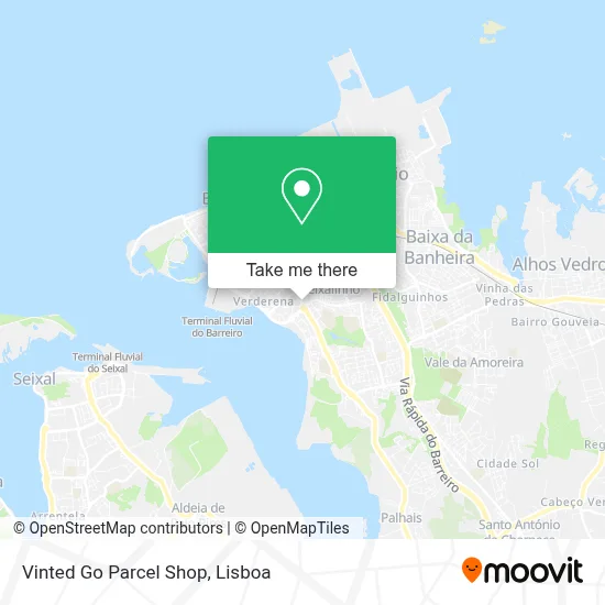 Vinted Go Parcel Shop map