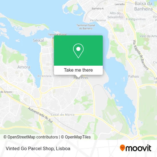 Vinted Go Parcel Shop map