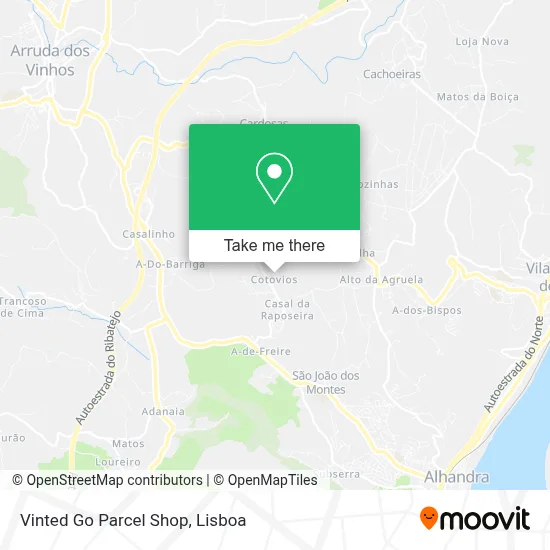 Vinted Go Parcel Shop map