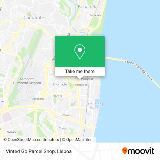 Vinted Go Parcel Shop map