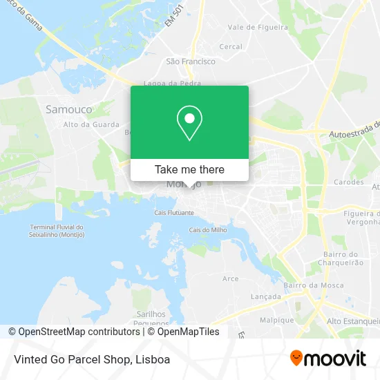 Vinted Go Parcel Shop map