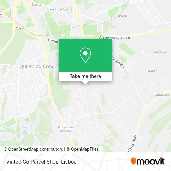 Vinted Go Parcel Shop map