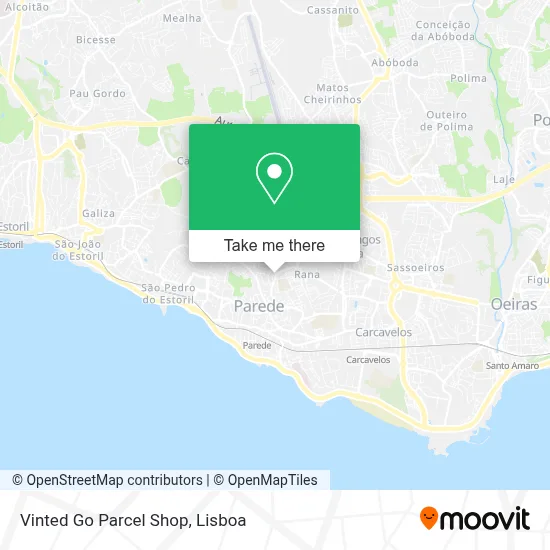 Vinted Go Parcel Shop map
