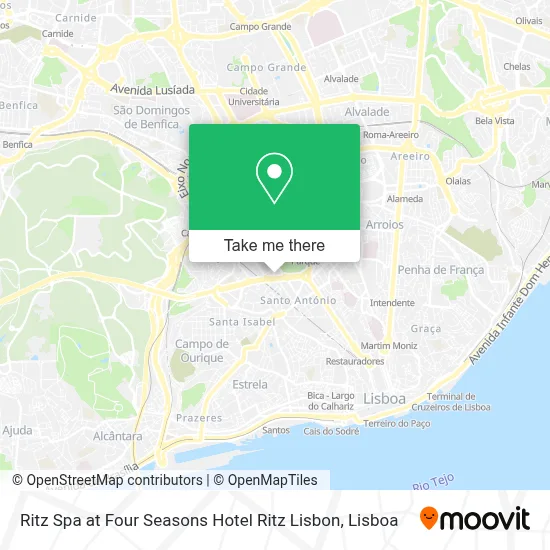 Ritz Spa at Four Seasons Hotel Ritz Lisbon map