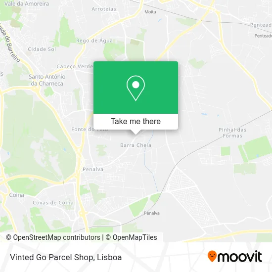 Vinted Go Parcel Shop map