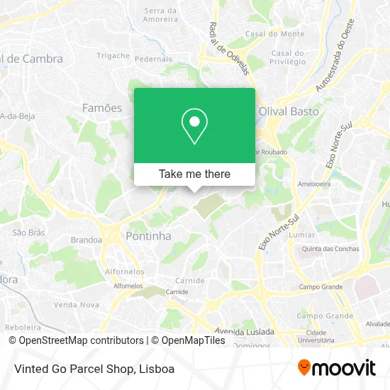 Vinted Go Parcel Shop map