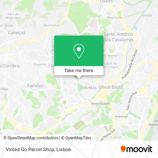 Vinted Go Parcel Shop map