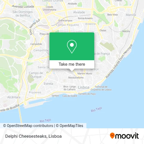Delphi Cheesesteaks map