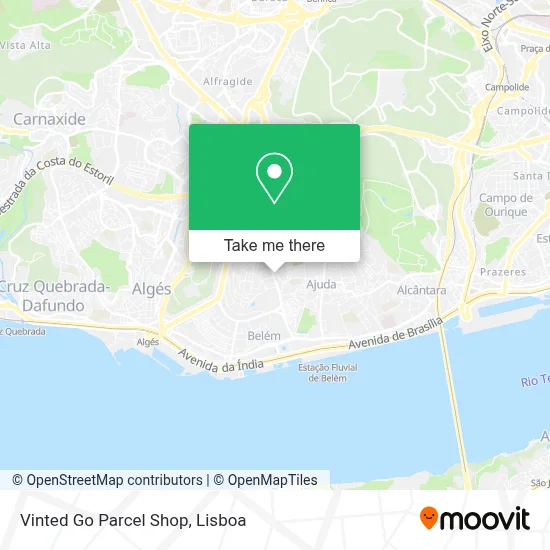 Vinted Go Parcel Shop map