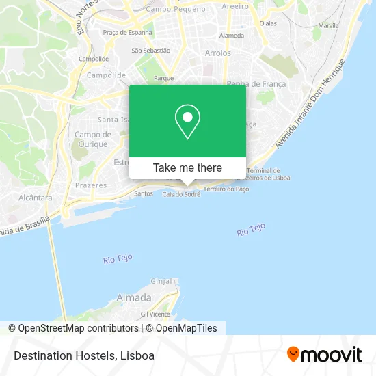 Destination Hostels map