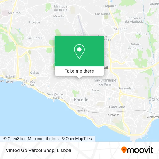 Vinted Go Parcel Shop map