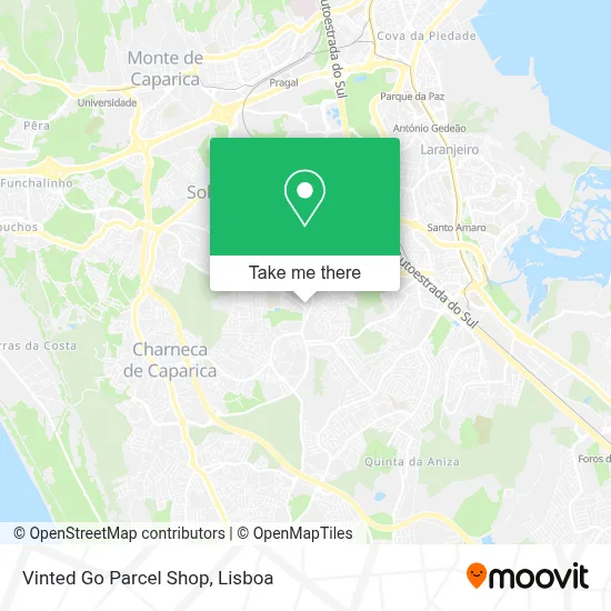 Vinted Go Parcel Shop map