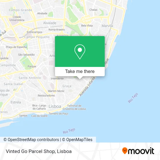 Vinted Go Parcel Shop map