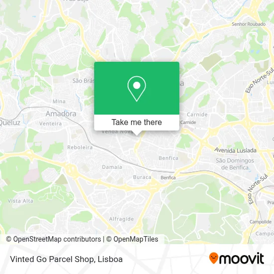 Vinted Go Parcel Shop map