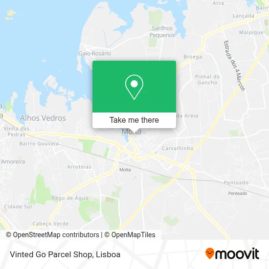 Vinted Go Parcel Shop map