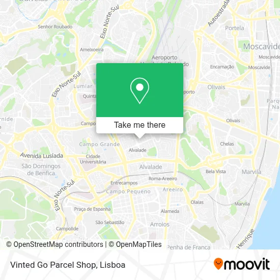 Vinted Go Parcel Shop map