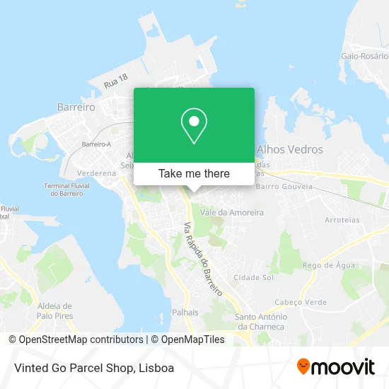 Vinted Go Parcel Shop map