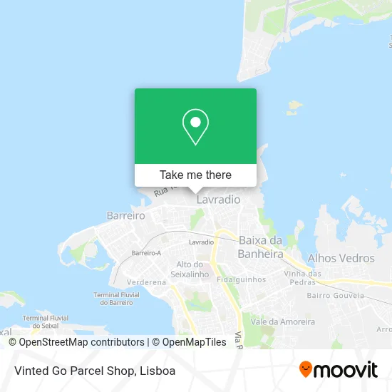 Vinted Go Parcel Shop map