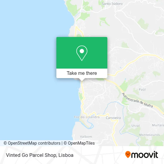 Vinted Go Parcel Shop map