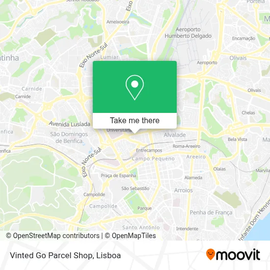 Vinted Go Parcel Shop map