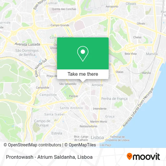 Prontowash - Atrium Saldanha map