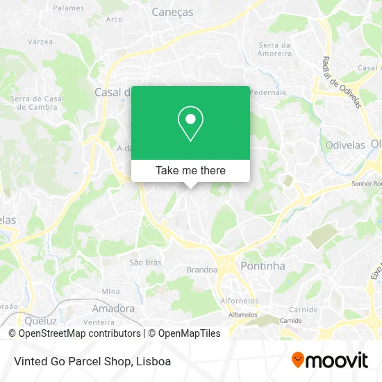 Vinted Go Parcel Shop map