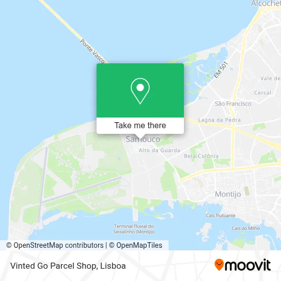 Vinted Go Parcel Shop map