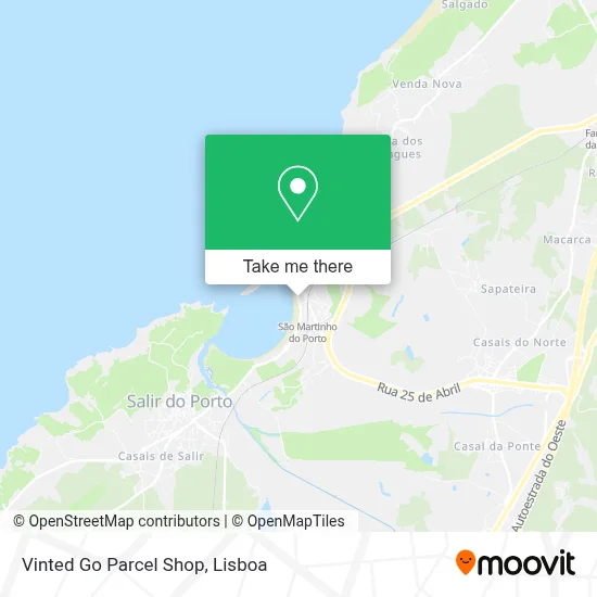 Vinted Go Parcel Shop map