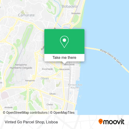 Vinted Go Parcel Shop map
