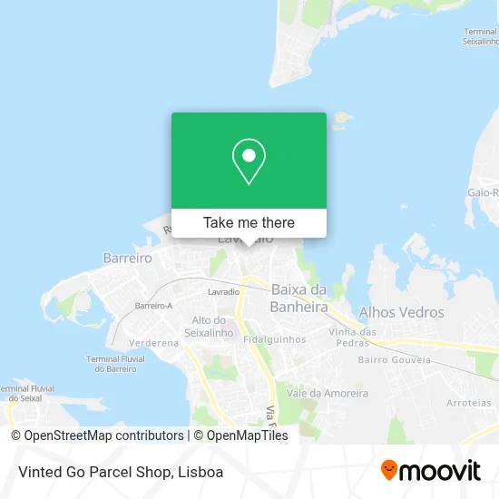 Vinted Go Parcel Shop map