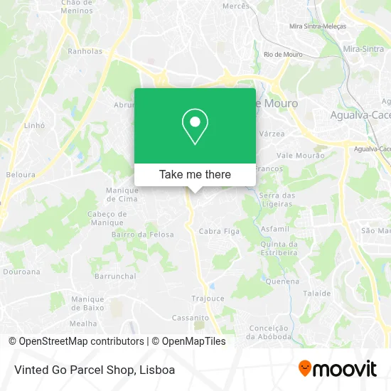 Vinted Go Parcel Shop map