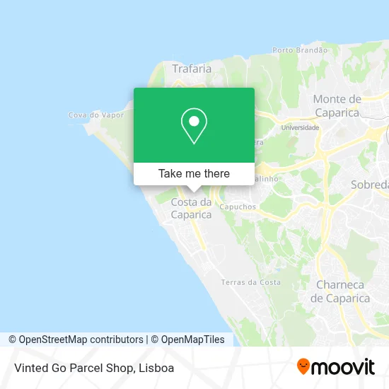 Vinted Go Parcel Shop map