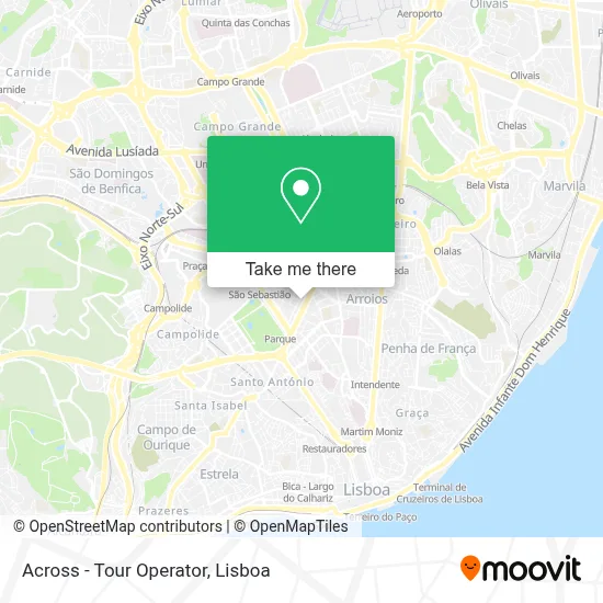 Across - Tour Operator map