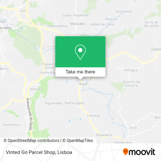 Vinted Go Parcel Shop map