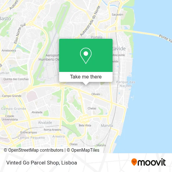 Vinted Go Parcel Shop map
